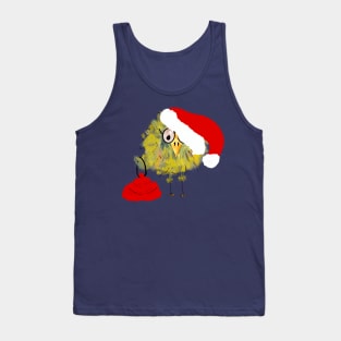 Funny Bird in Santa Hat with Gift Sack! Tank Top